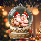 Growing Old Together With Santa Hats And Christmas Theme