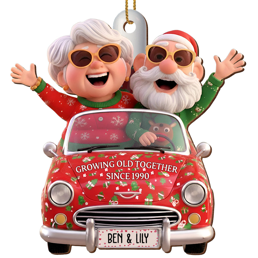 Growing Old Together, Elderly Couple And Holiday Car
