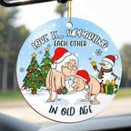 Love Is Supporting Each Other, Elderly Couple Christmas Ornament