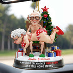 Celebrating Years Together, Elderly Couple With Christmas Tree