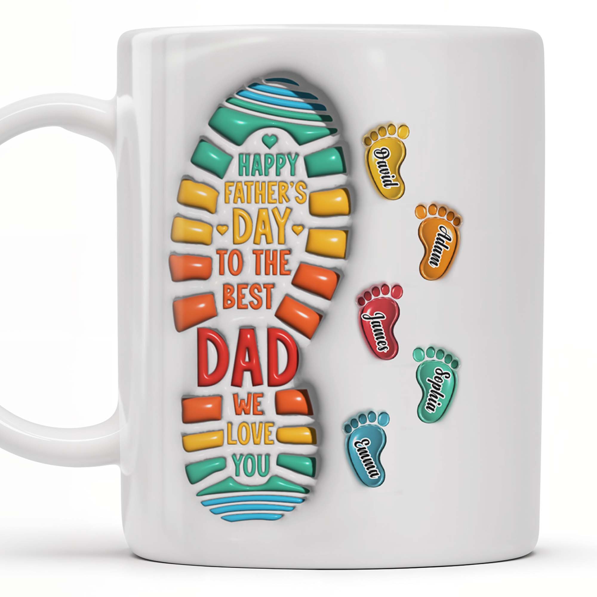 Happy Father's Day To The Best Dad We Love You, Footprints and Letters
