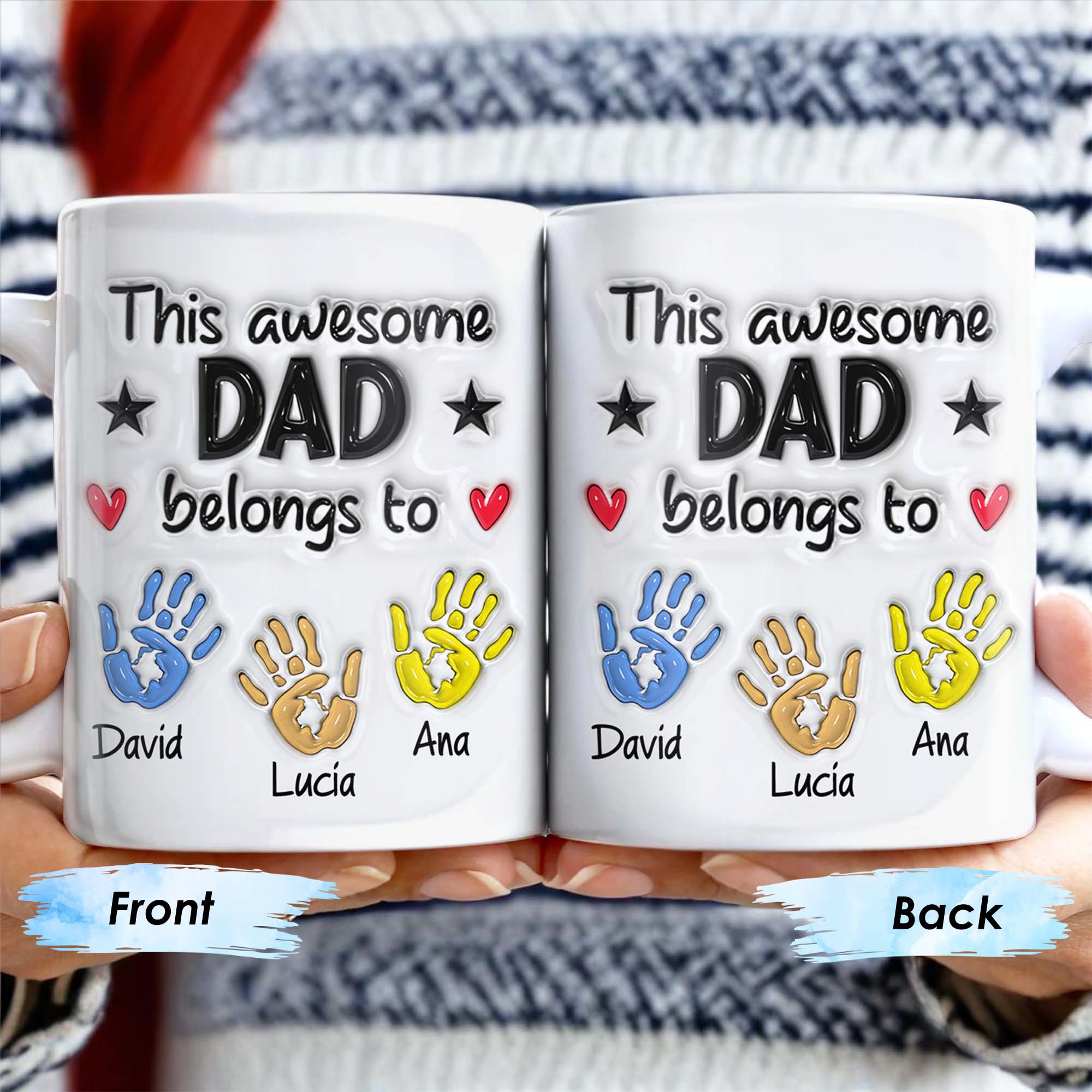 This Awesome Dad Belongs To, Hands, Heart and Star