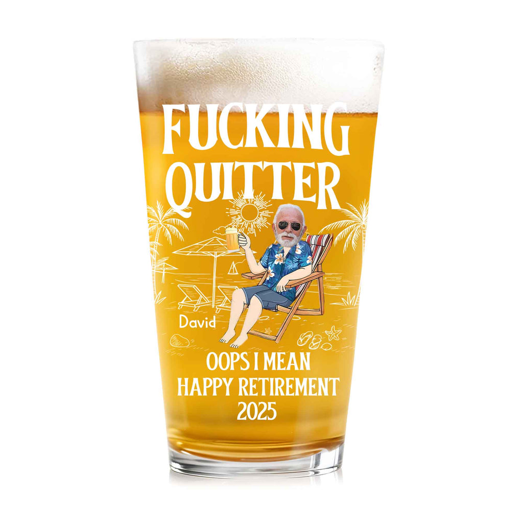 Effing Quitter. Oops I Mean Happy Retirement, Palm Trees, Sun, Beach Chair