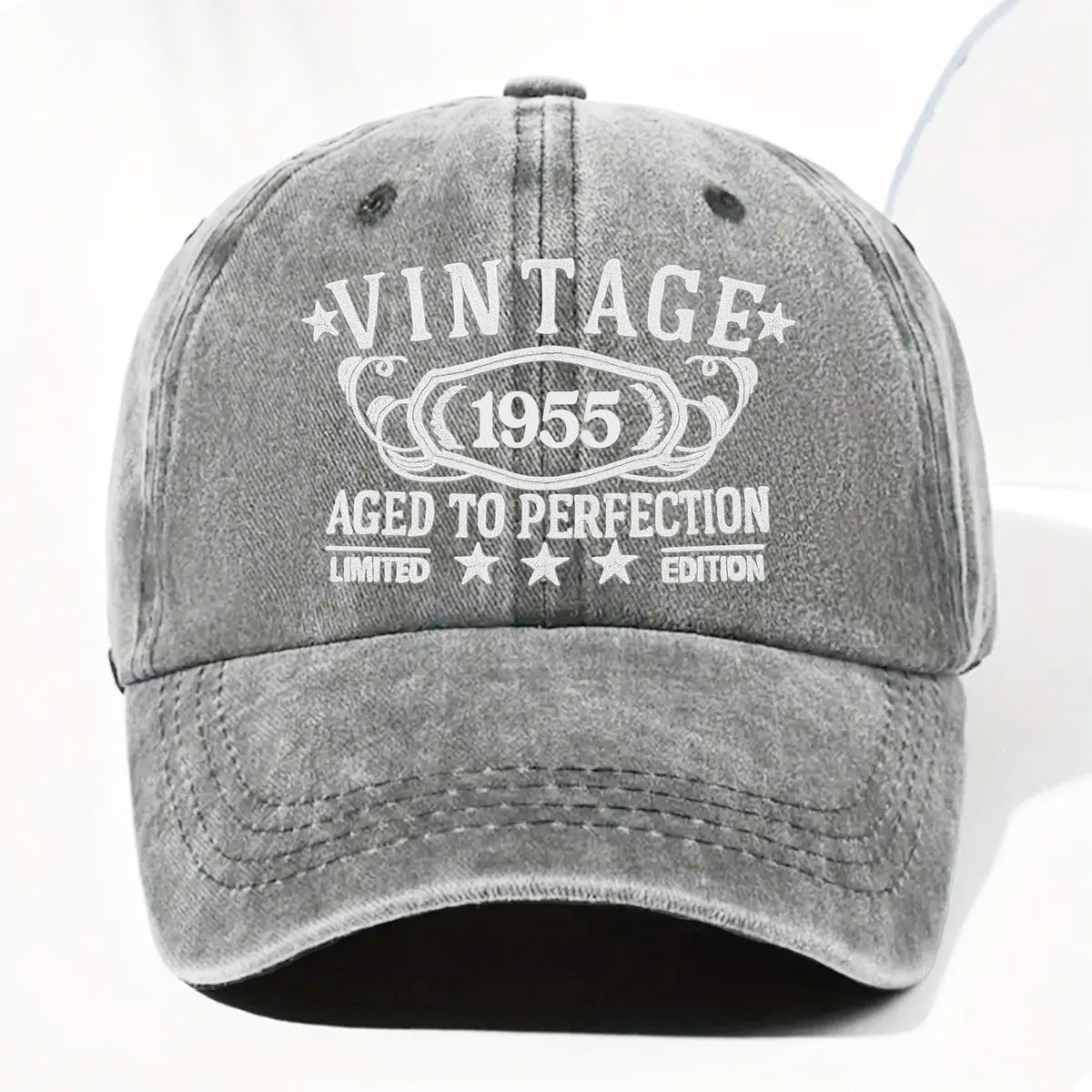 Vintage Aged To Perfection Limited Edition - Personalized Custom Washed Denim Cap - DAD118_WDCAP