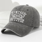 Vintage Aged To Perfection Limited Edition - Personalized Custom Washed Denim Cap - DAD118_WDCAP
