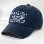 Vintage Aged To Perfection Limited Edition - Personalized Custom Washed Denim Cap - DAD118_WDCAP