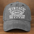 Vintage Aged To Perfection Limited Edition - Personalized Custom Washed Denim Cap - DAD118_WDCAP