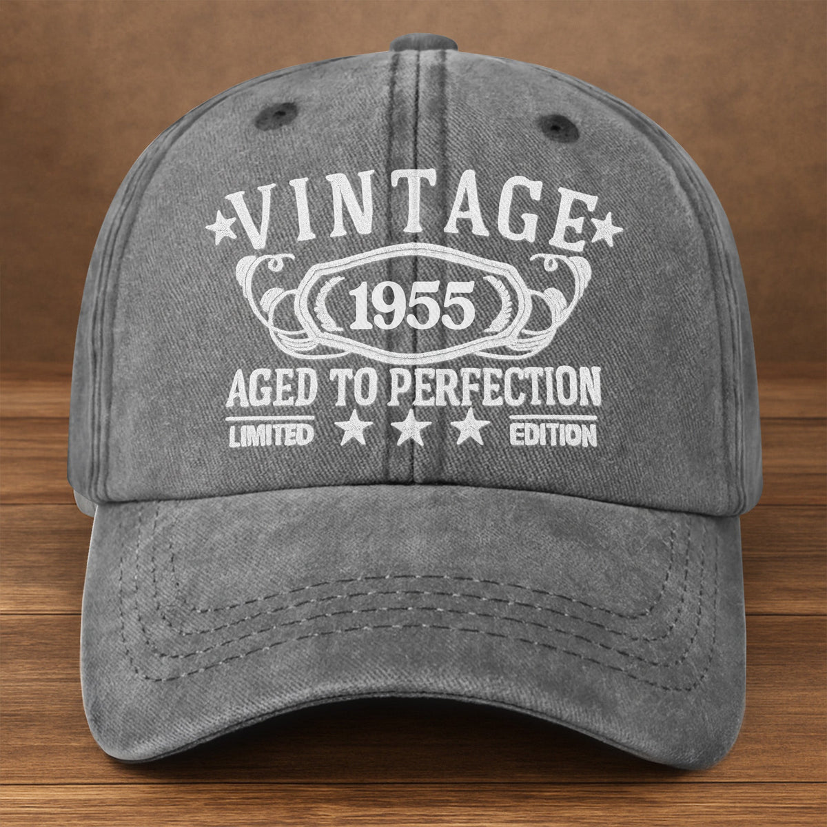 Vintage Aged To Perfection Limited Edition - Personalized Custom Washed Denim Cap - DAD118_WDCAP