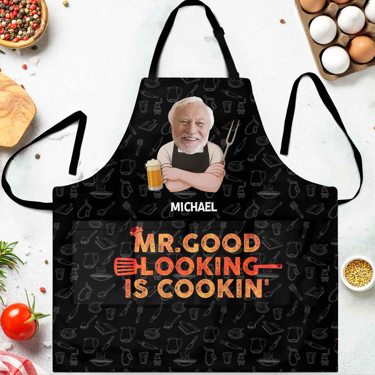 Mr Good Looking Is Cookin With Kitchen Utensils