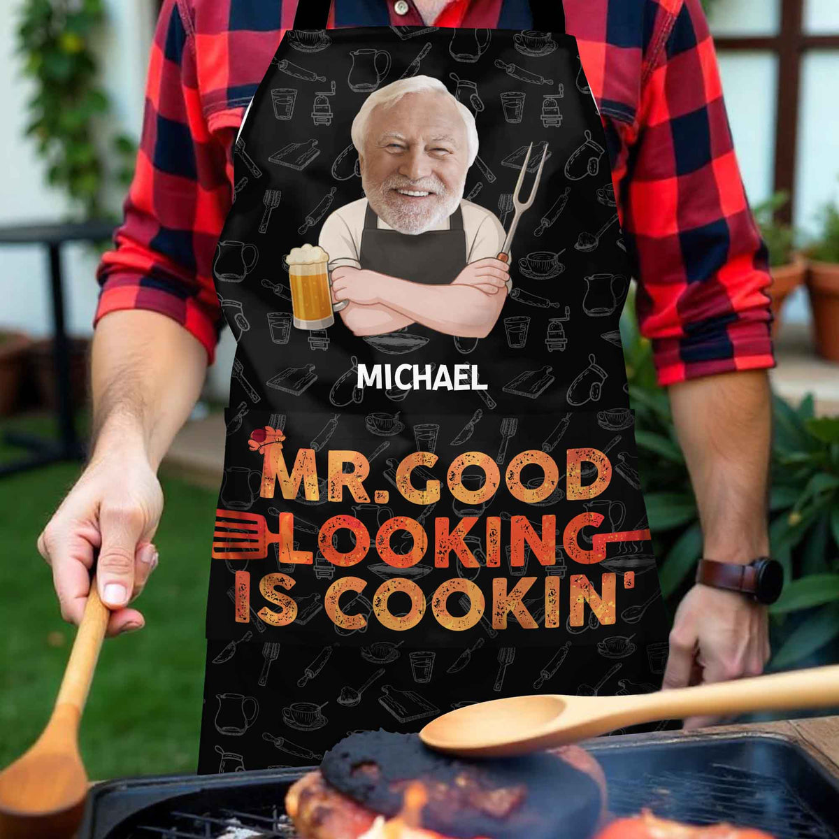Mr Good Looking Is Cookin With Kitchen Utensils