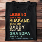 Legend Husband Daddy Grandpa Custom Year T-Shirt