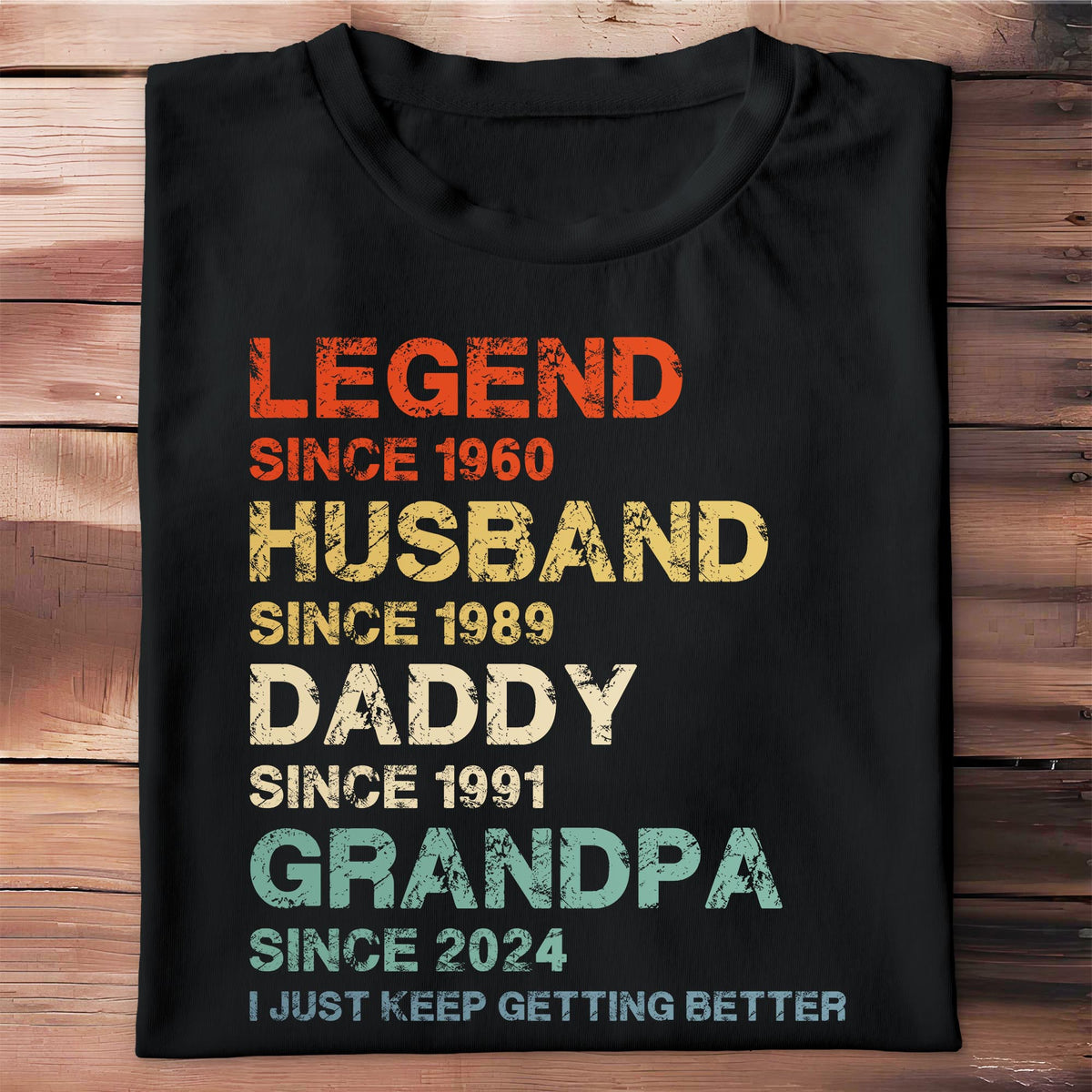 Legend Husband Daddy Grandpa Custom Year T-Shirt