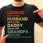 Legend Husband Daddy Grandpa Custom Year T-Shirt