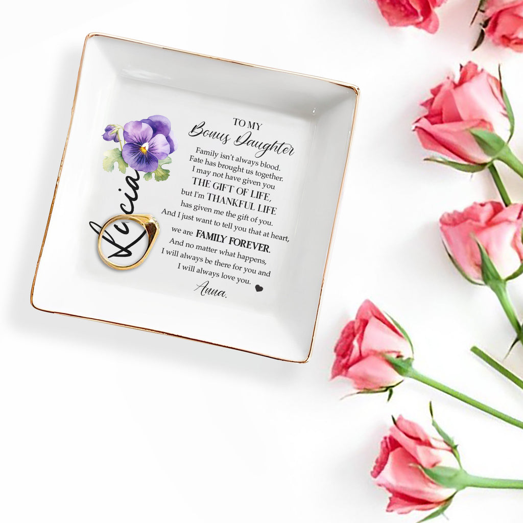 Family Isn't Always Blood Personalized Dish - Personalized Custom Jewelry Dish - DAU042_SCRD