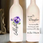 To My Daughter, Flowers And Love - Personalized Bottle Lamp - DAU079_BTL