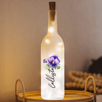 To My Daughter, Flowers And Love - Personalized Bottle Lamp - DAU079_BTL