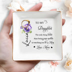 To My Daughter, Watching You Be A Mom, Pansy Flower Design - Personalized Custom Jewelry Dish - DAU079_SCRD