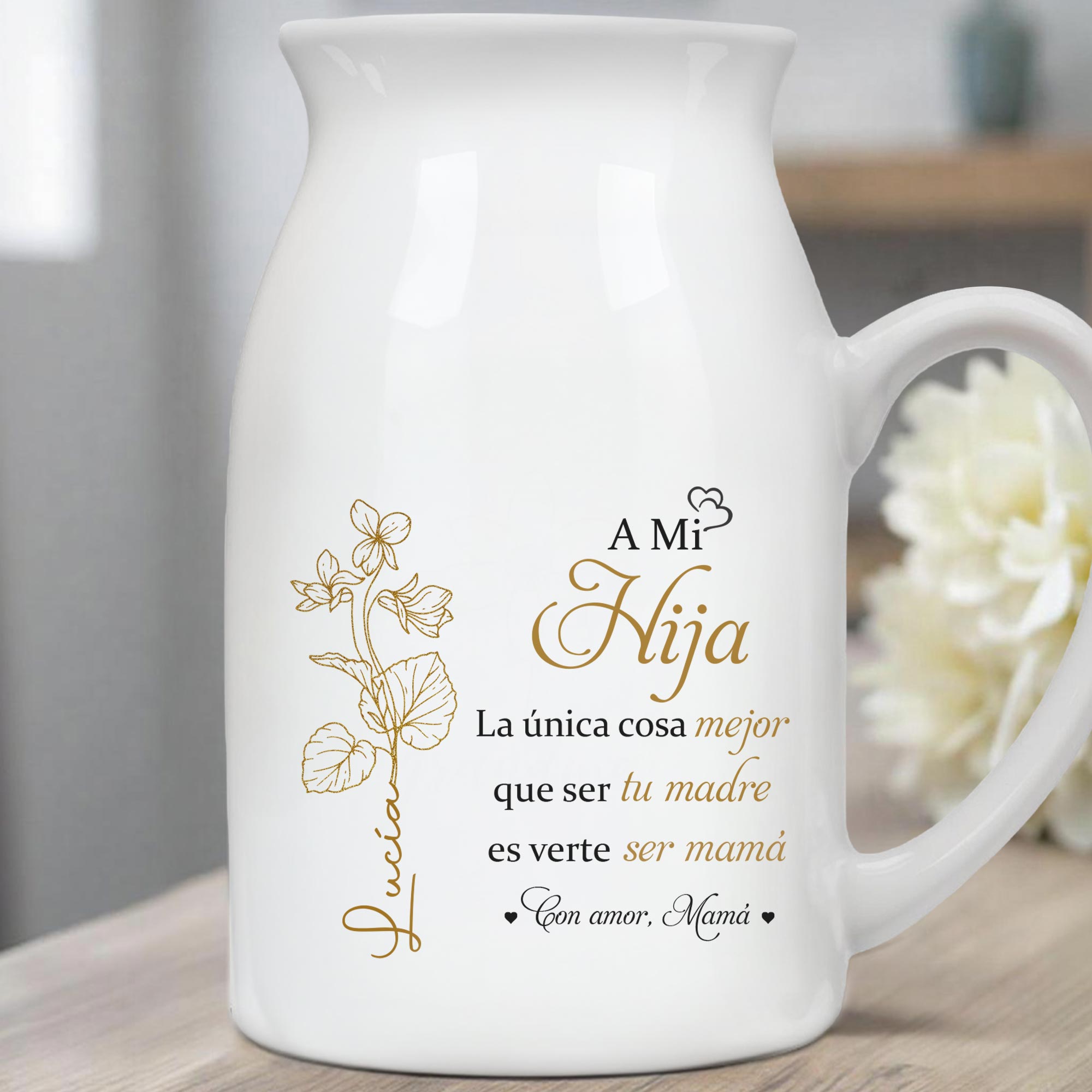 A Mi Hija - Personalized Ceramic Flower Vase - DAU135_CEV