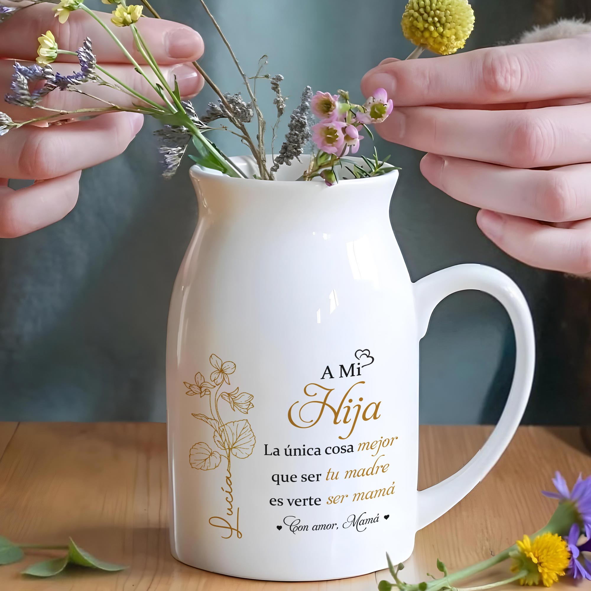 A Mi Hija - Personalized Ceramic Flower Vase - DAU135_CEV
