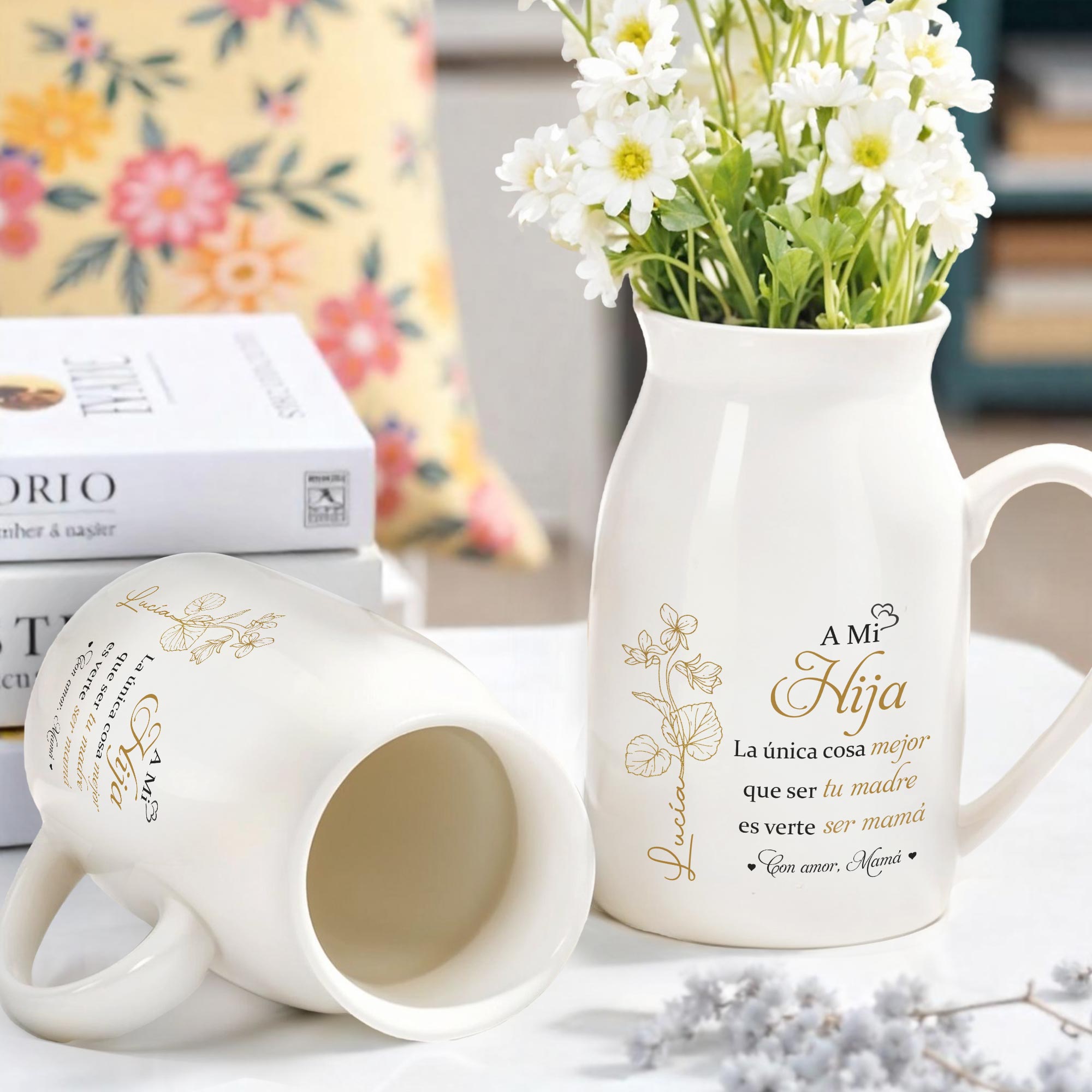 A Mi Hija - Personalized Ceramic Flower Vase - DAU135_CEV