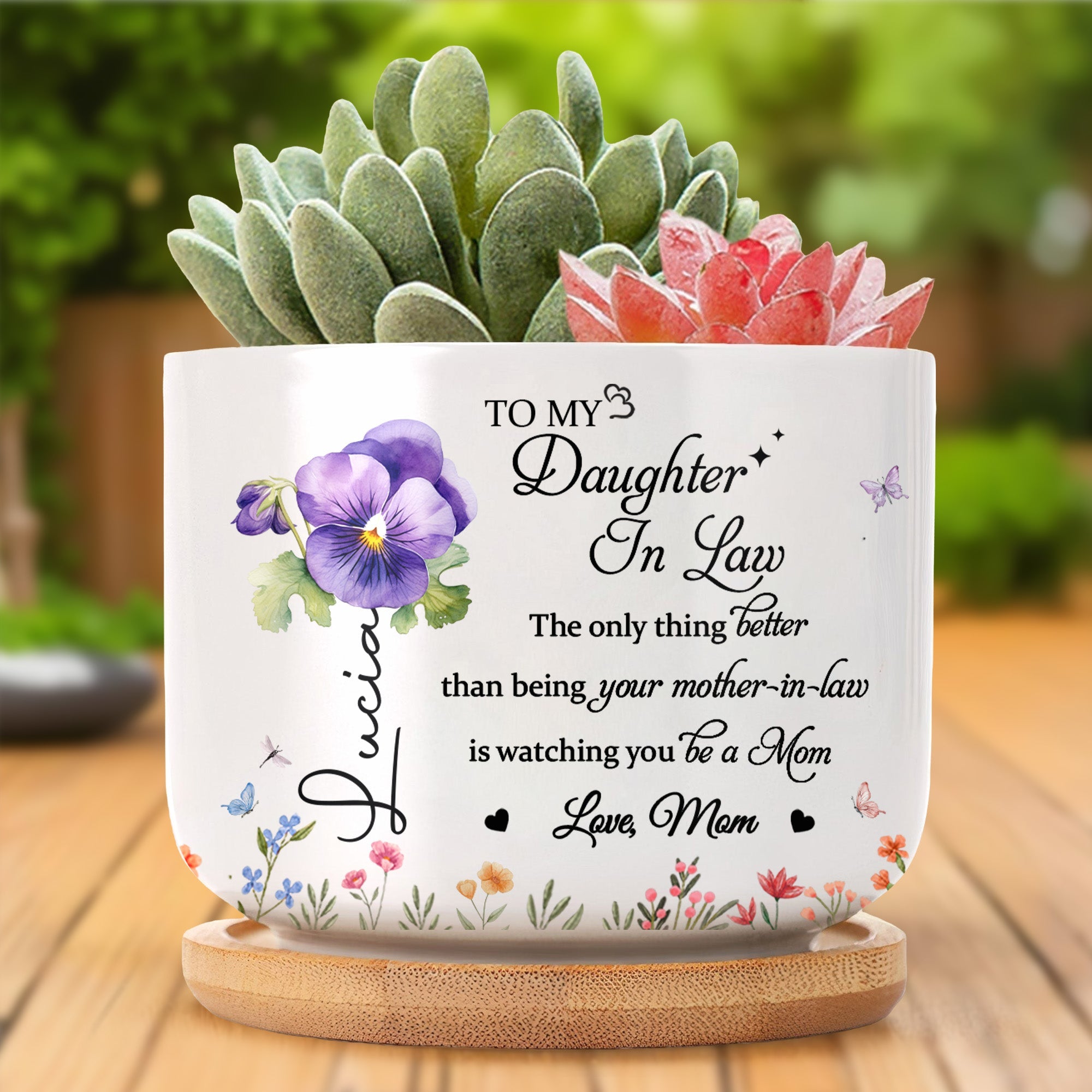 TO MY Daughter In Law, The Only Thing Better, Pansy Flowers And Butterflies