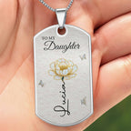 To My Daughter, Rose And Butterflies Love Message