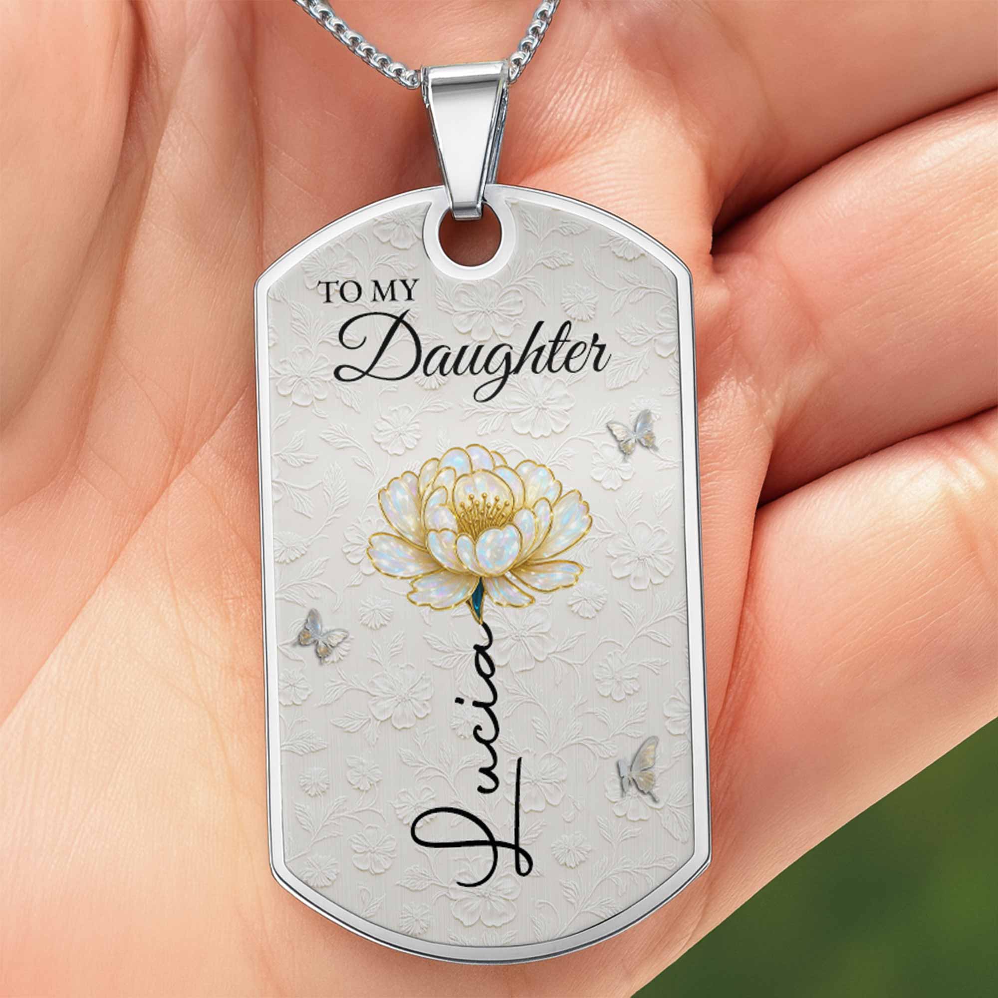 To My Daughter, Rose And Butterflies Love Message