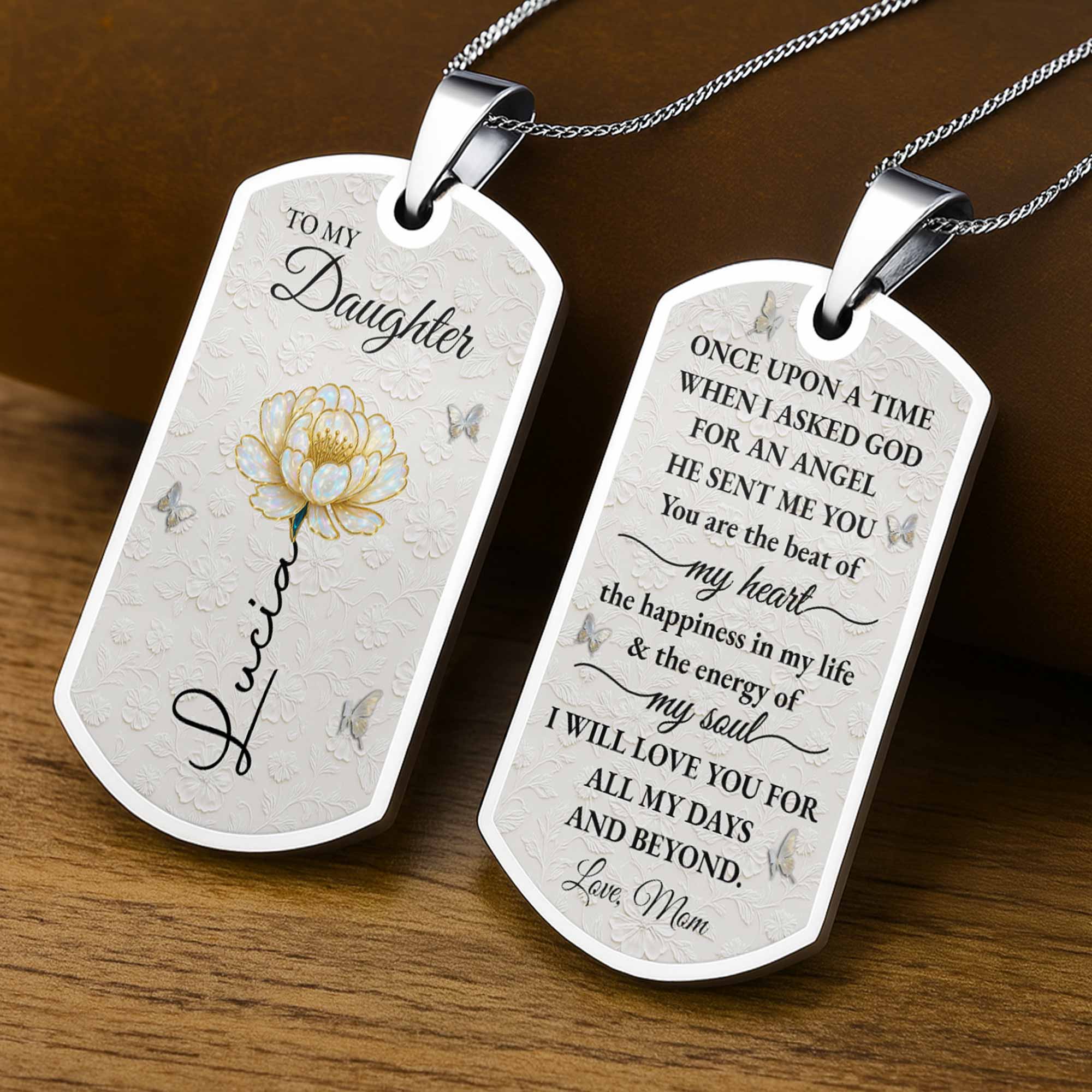 To My Daughter, Rose And Butterflies Love Message