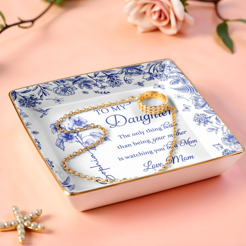 To My Daughter, Floral Design Ceramic Dish