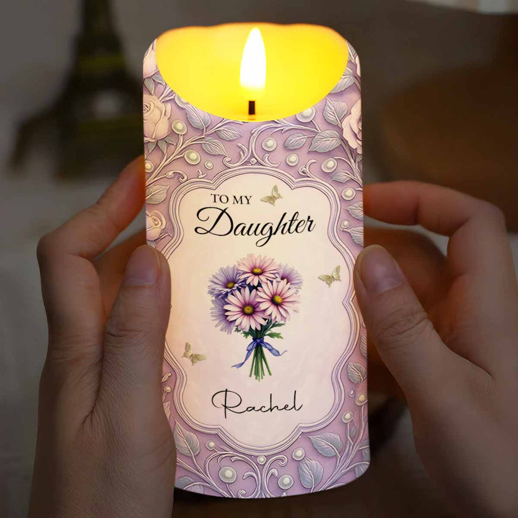 To My Daughter, You Are The Beat Of My Heart, Flowers And Leaves Design