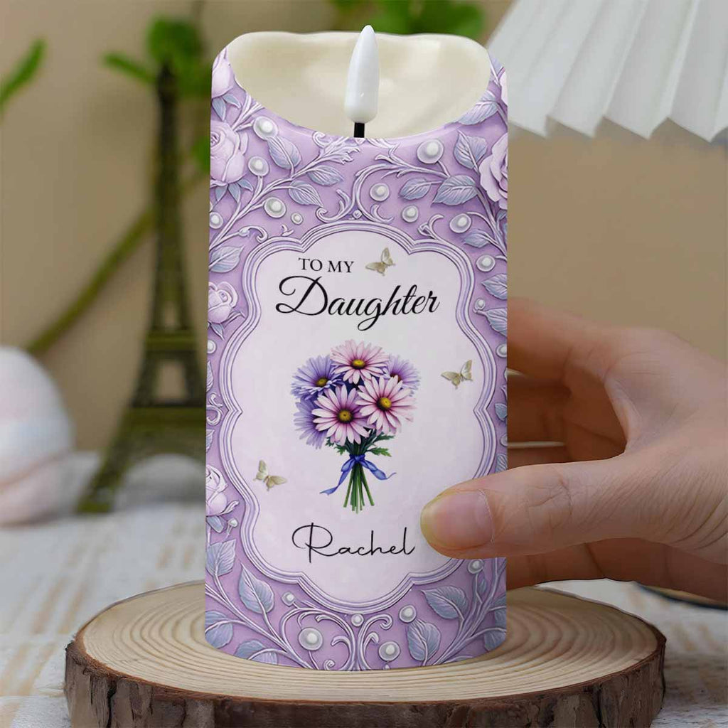 To My Daughter, You Are The Beat Of My Heart, Flowers And Leaves Design