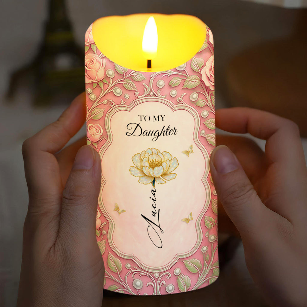 To My Daughter, Proud Of You, Flowers And Butterfly Design