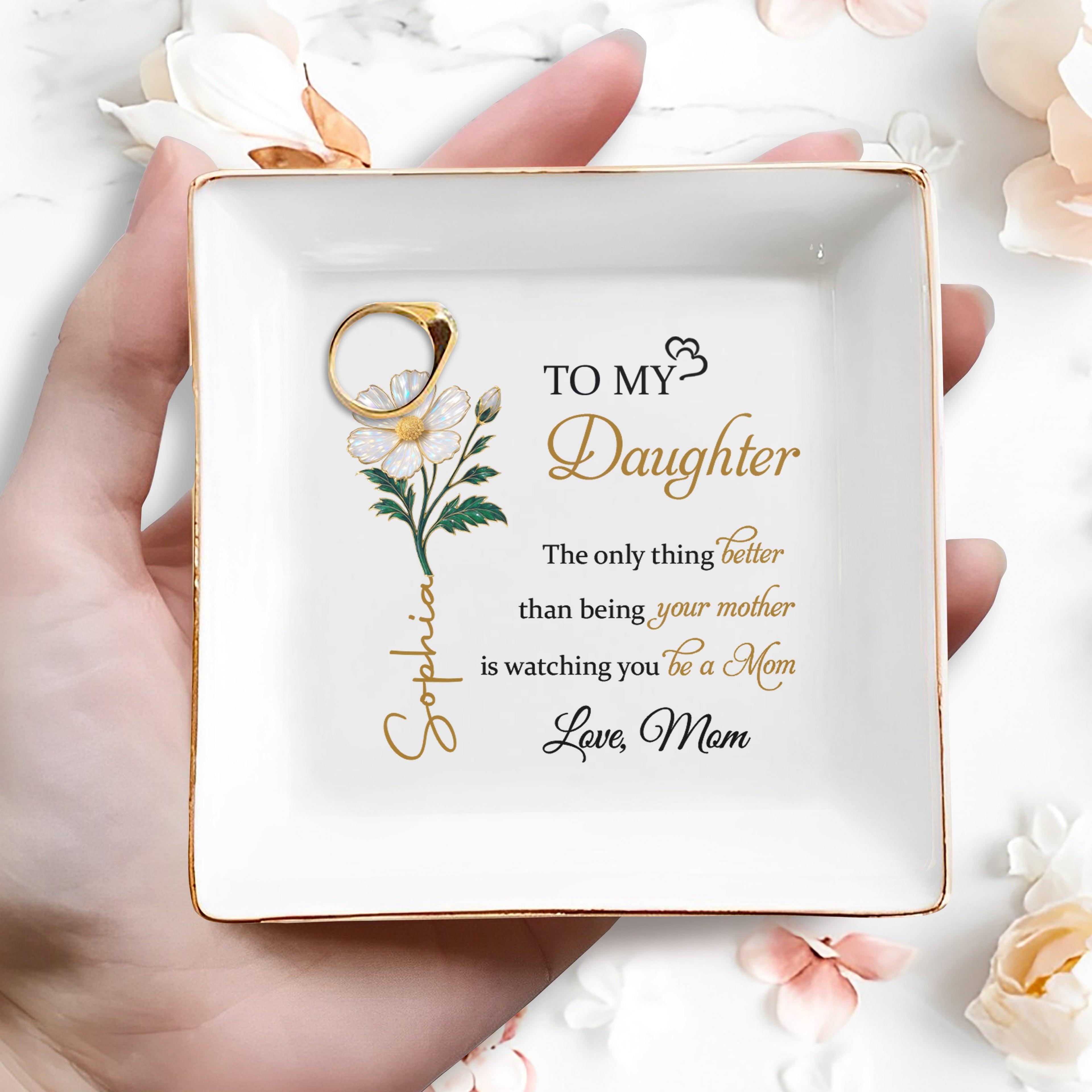 To My Daughter, Beautiful Floral Mother To Daughter Keepsake