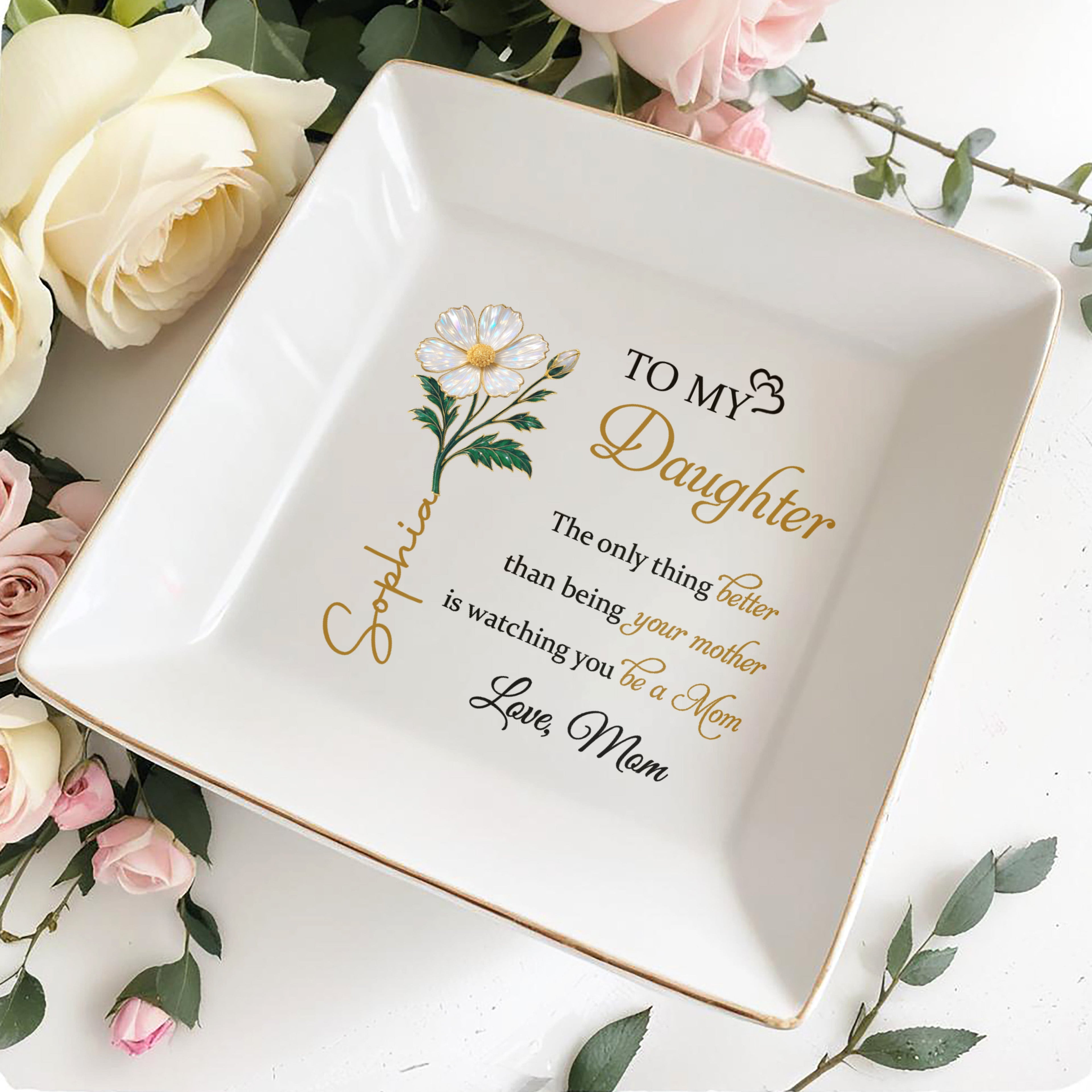 To My Daughter, Beautiful Floral Mother To Daughter Keepsake