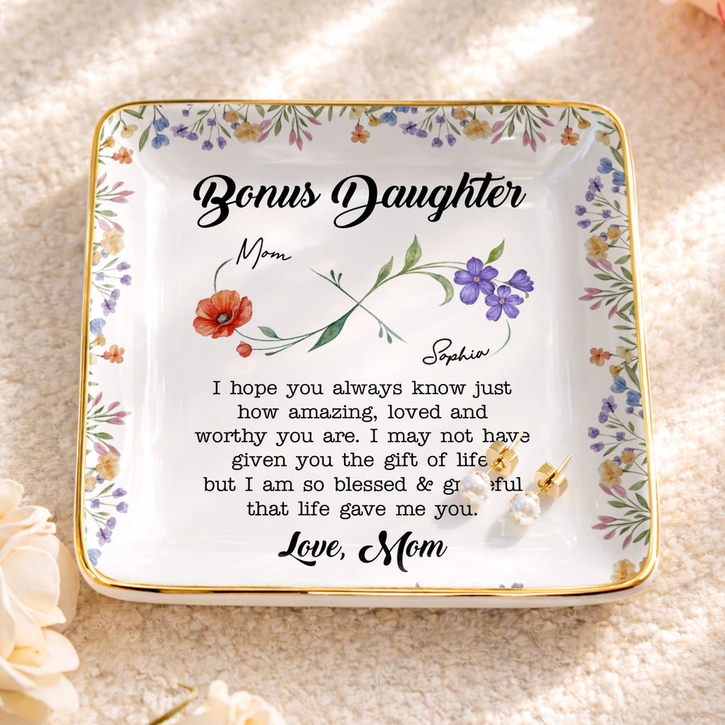 Bonus Daughter I Hope You Always Know Floral Infinity Jewelry Dish