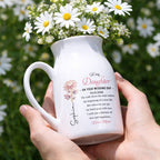 To My Daughter On Your Wedding Day Birth Month Flower - Personalized Ceramic Flower Vase - DAU354_CEV