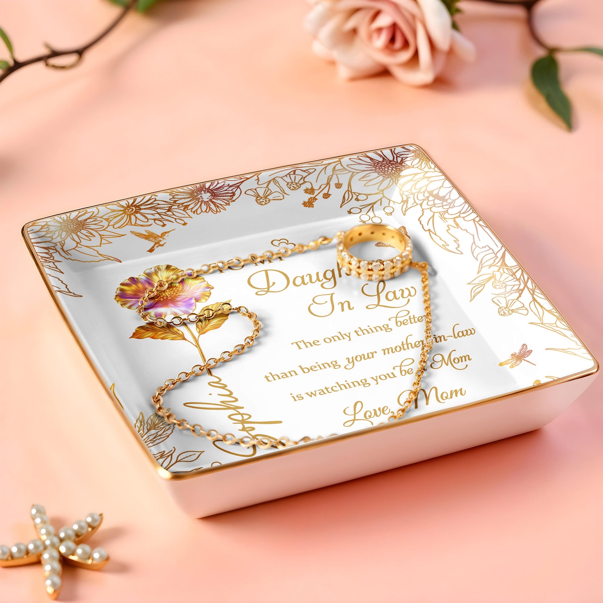 To My Daughter In Law, Flowers and Butterfly Design