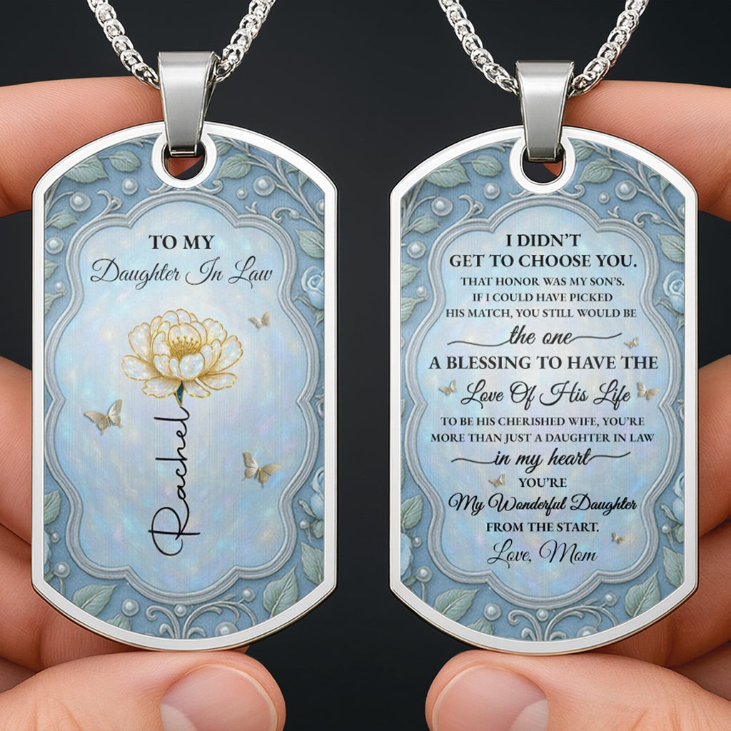 To My Daughter In Law, Flower And Butterflies Necklace