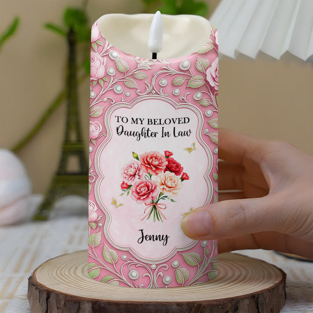 To My Beloved Daughter In Law, Flowers And Hearts