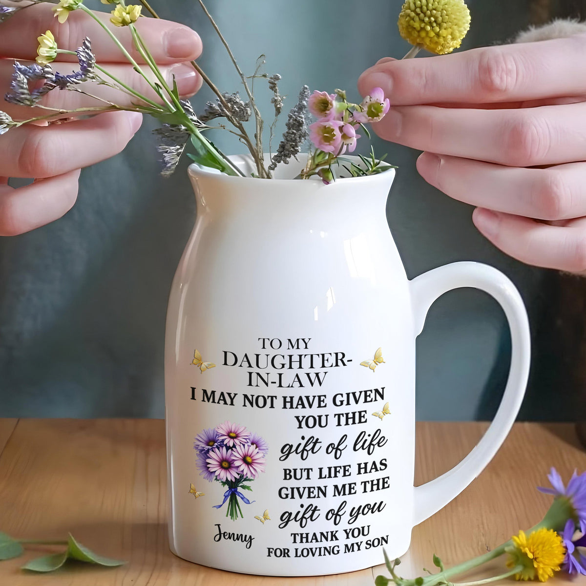 To My Daughter-In-Law, Gift Of You Flowers And Butterflies