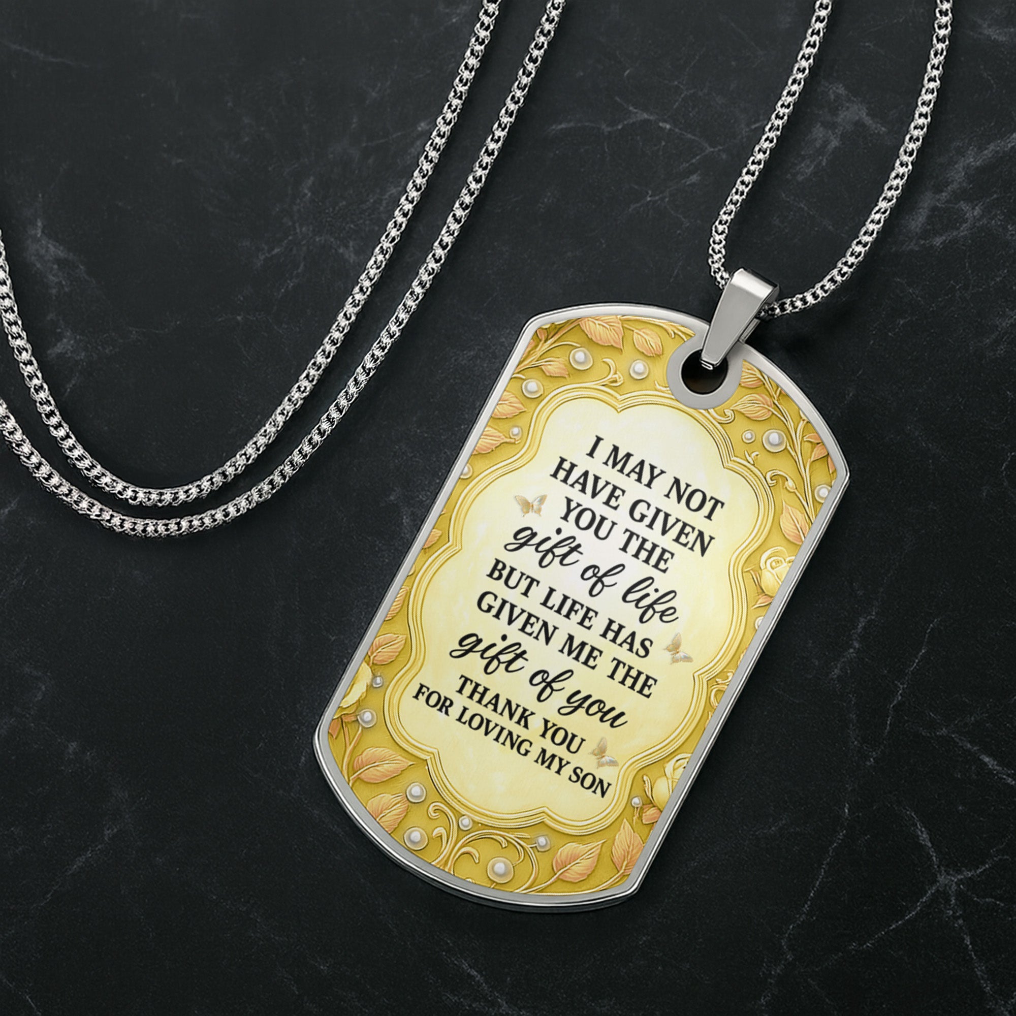 To My Daughter-In-Law, Flowers And Butterflies Necklace