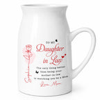 To My Daughter In Law Life Has Given Me The Gift Of You Rose - Personalized Ceramic Flower Vase - DILA169_CEV