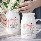To My Daughter In Law Life Has Given Me The Gift Of You Rose - Personalized Ceramic Flower Vase - DILA169_CEV