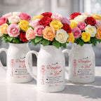 To My Daughter In Law Life Has Given Me The Gift Of You Rose - Personalized Ceramic Flower Vase - DILA169_CEV