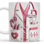 Medical Appreciation Design With Stethoscope and Pocket Details - Personalized Custom Coffee Mug - DOC002_MG