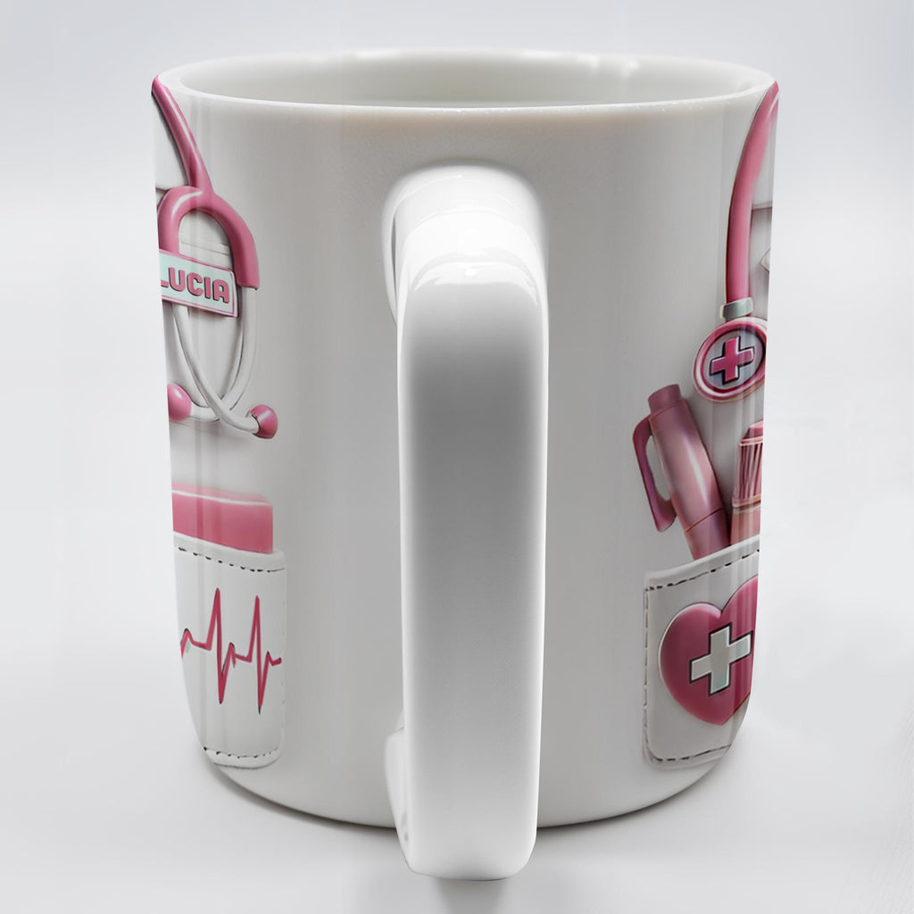 Medical Appreciation Design With Stethoscope and Pocket Details - Personalized Custom Coffee Mug - DOC002_MG