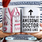 This Is What An Awesome Doctor Looks Like, Medical Coat and Stethoscope - Personalized Custom Coffee Mug - DOC010_MG