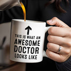 This Is What An Awesome Doctor Looks Like, Medical Coat and Stethoscope - Personalized Custom Coffee Mug - DOC010_MG
