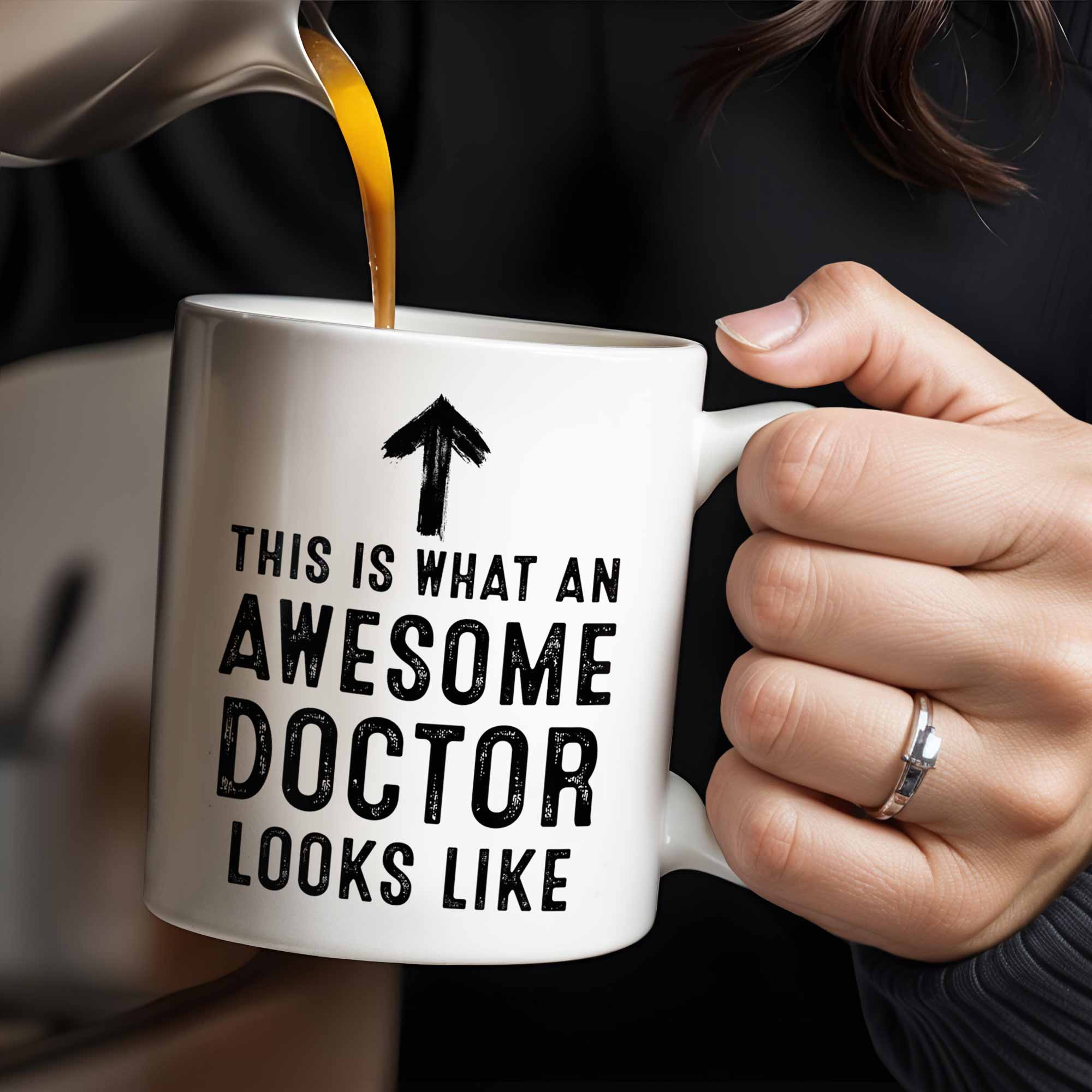 This Is What An Awesome Doctor Looks Like, Medical Coat and Stethoscope - Personalized Custom Coffee Mug - DOC010_MG