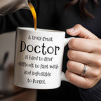 A Truly Great Doctor Is Hard To Find, Medical Uniform and Stethoscope - Personalized Custom Coffee Mug - DOC011_MG
